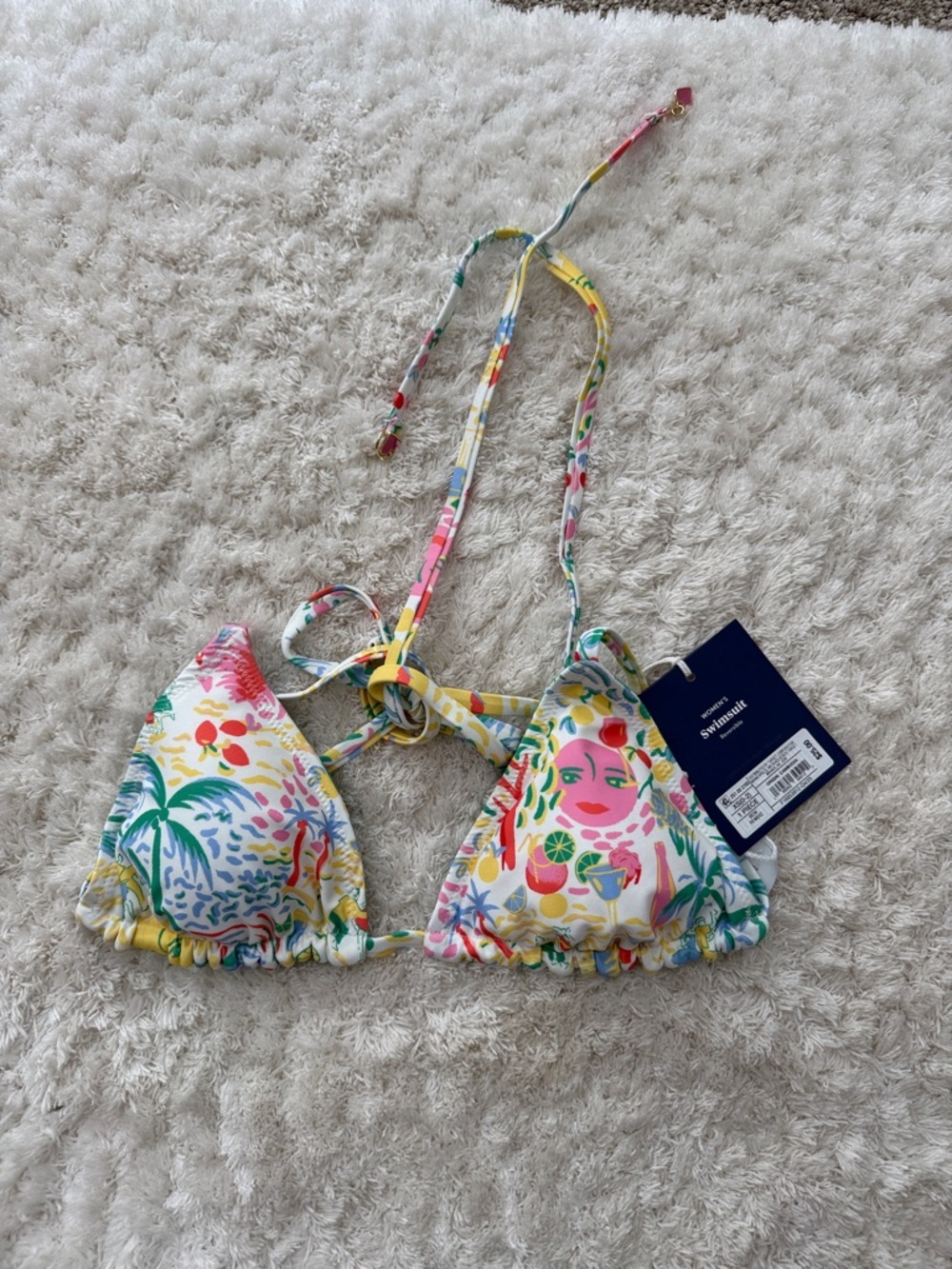 Roller Rabbit  x Target- Multicolor Tropical Triangle Bikini Top